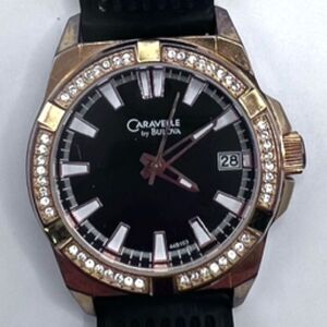 SALE HOST Caravelle by Bulova Menswear Inspired Crystal Watch New Battery UNISEX